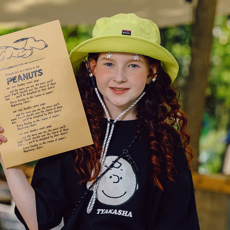 ベビー用帽子 Yellow Green / One Size TYAKASHA KIDS x PEANUTS フィッシャーマンハット【mh0010083】