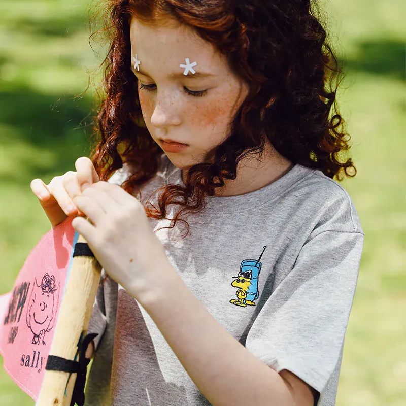 半袖Tシャツ Gray / 120cm TYAKASHA KIDS x PEANUTS プリント半袖Tシャツ【mh0010091】