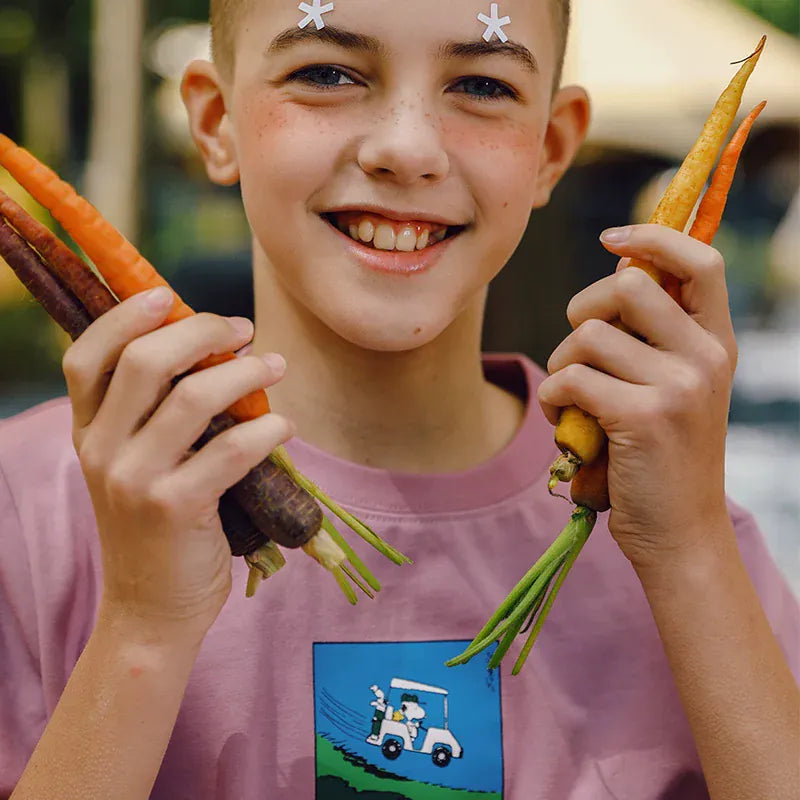 半袖Tシャツ Purple / 120cm TYAKASHA KIDS x PEANUTS プリント半袖Tシャツ【mh0010091】