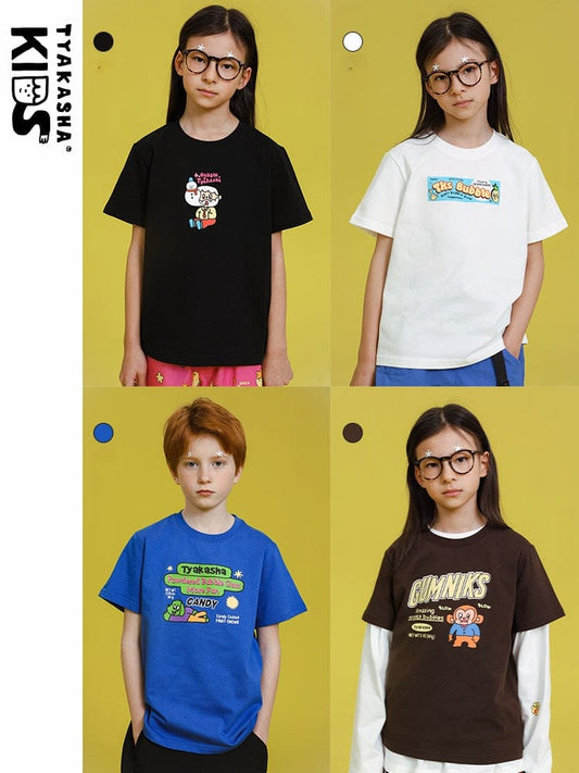 半袖Tシャツ TYAKASHA KIDS プリントルーズ半袖Tシャツ【mh0010092】