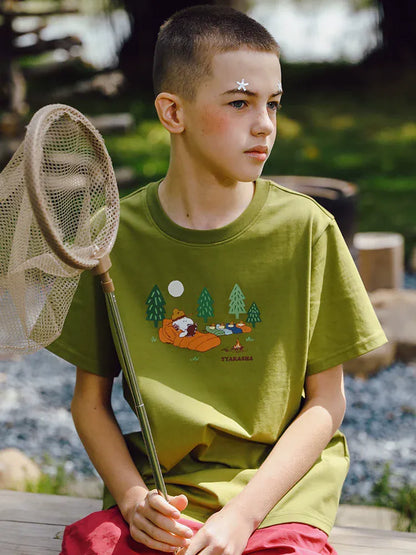 半袖Tシャツ TYAKASHA KIDS x PEANUTS プリント半袖Tシャツ【mh0010091】