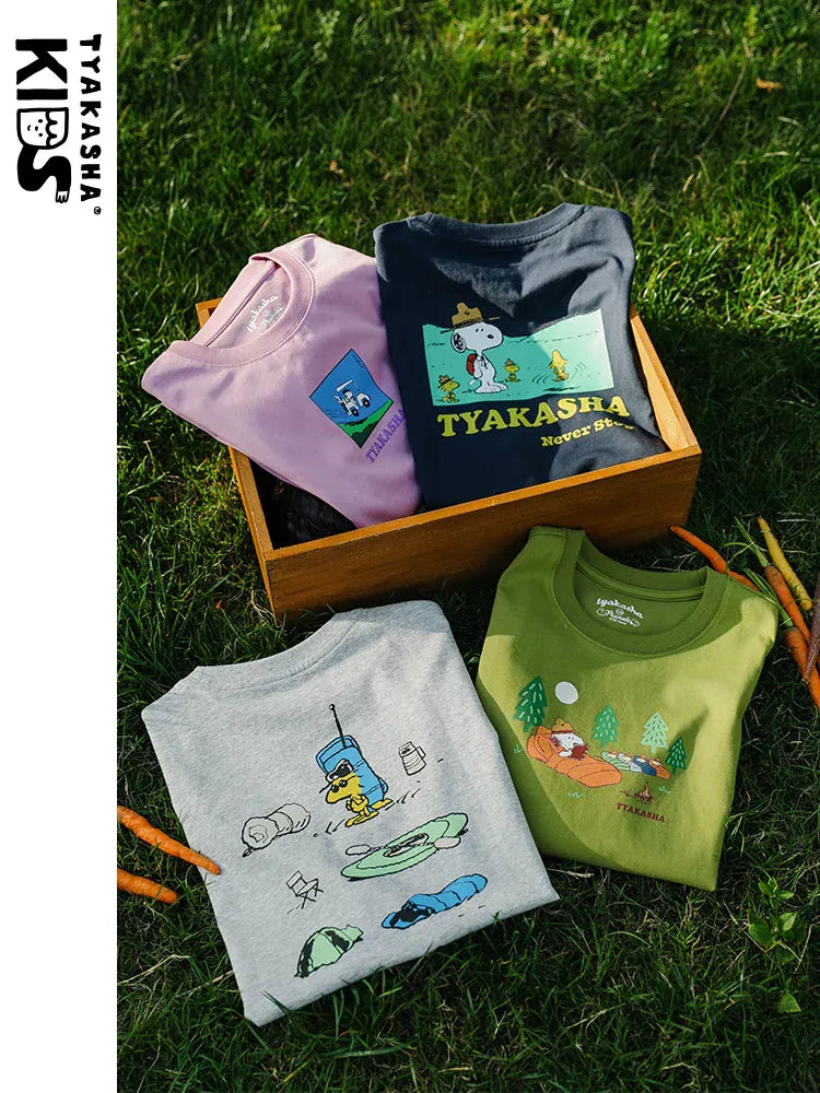 半袖Tシャツ TYAKASHA KIDS x PEANUTS プリント半袖Tシャツ【mh0010091】