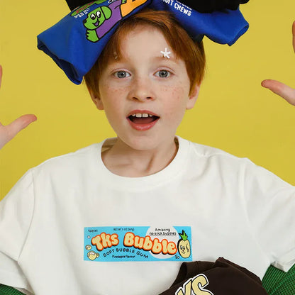 半袖Tシャツ White / 120cm TYAKASHA KIDS プリントルーズ半袖Tシャツ【mh0010092】