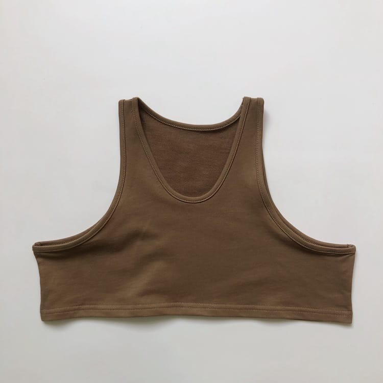 キッズ 無地 Uネック ルーズ クロップド ベスト【mh0013942】 Khaki / 80cm Gikv king ベスト