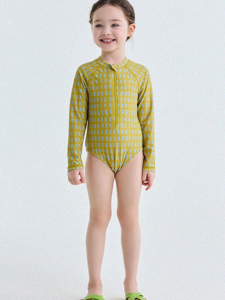 UPF50+ Sunscreen Long-Sleeved One-Piece Swimsuit ラッシュガード 長袖水着【mh0013191】 yunerma ベビー用水着