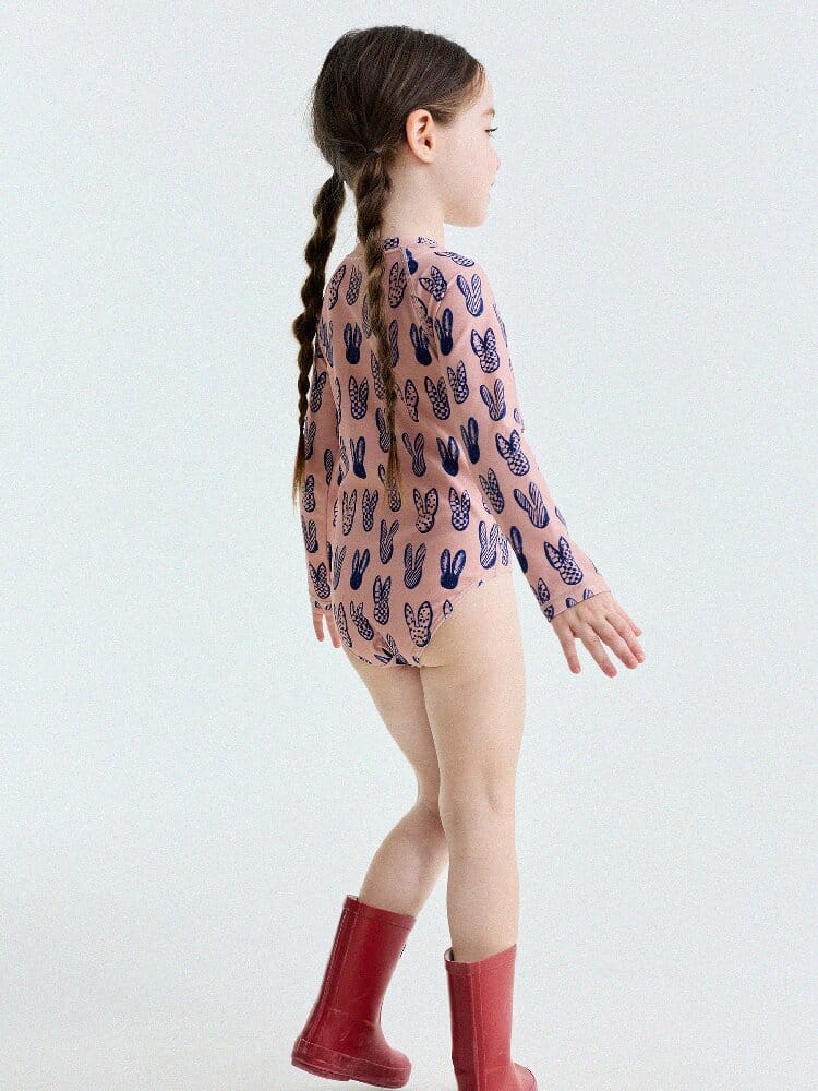 UPF50+ Sunscreen Long-Sleeved One-Piece Swimsuit ラッシュガード 長袖水着【mh0013191】 yunerma ベビー用水着