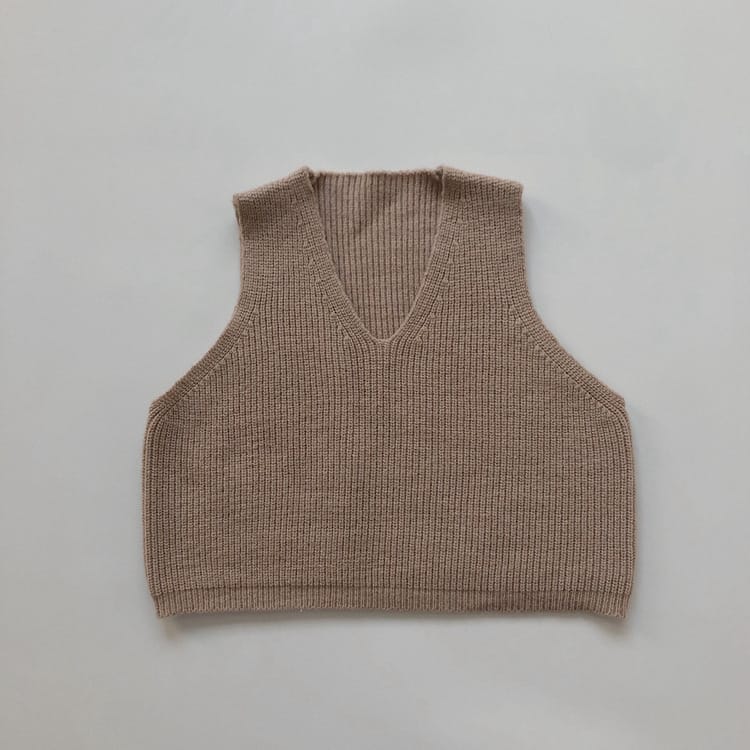 キッズ Vネック ニットベスト【mh0013925】 Beige / 80cm Gikv king ベスト