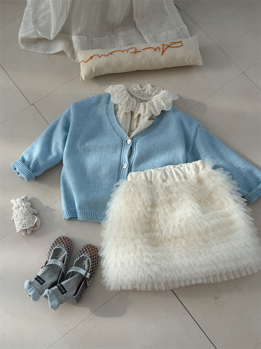 V-neck Shell Button Cardigan Vネック シェルボタン カーディガン【mh0012275】 Laibaobao