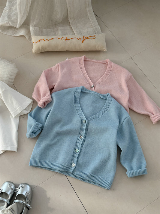 V-neck Shell Button Cardigan Vネック シェルボタン カーディガン【mh0012275】 Laibaobao