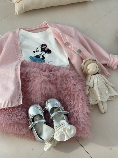 V-neck Shell Button Cardigan Vネック シェルボタン カーディガン【mh0012275】 Laibaobao