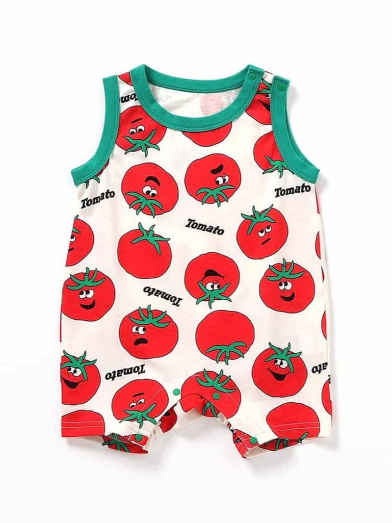 Vegetable Print Sleeveless Romper ベジタブル ノースリーブロンパース【mh0013361】 TOMMY'S GIFTS ノースリーブロンパース