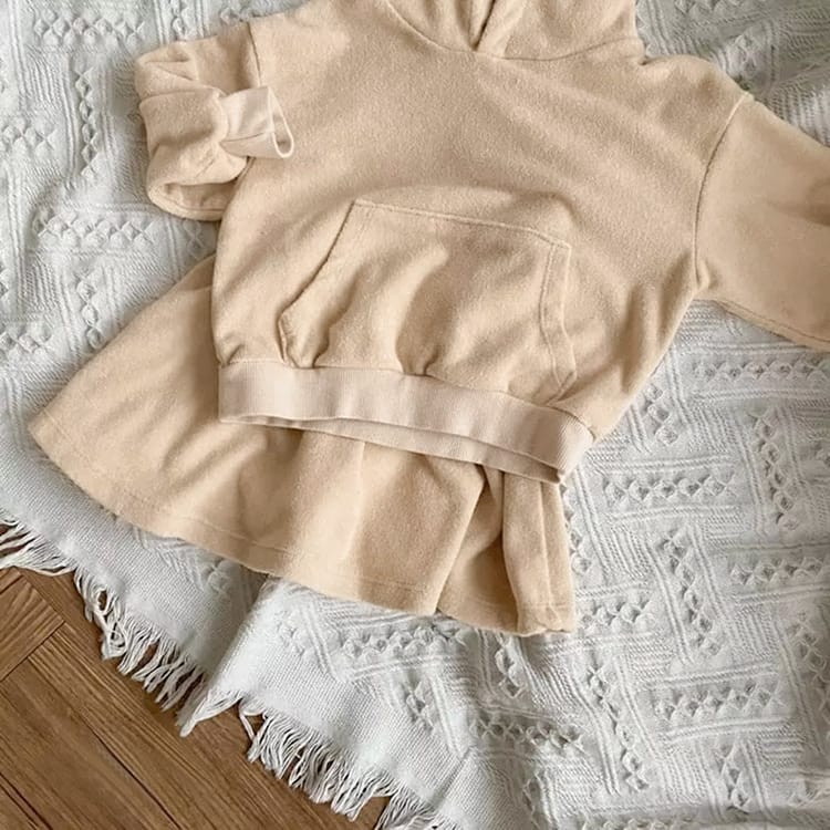 Velvet Hooded Top & Skirt Set ベルベット フーディトップス＆スカート セット【mh0012689】 BBAMMA 長袖セットアップ
