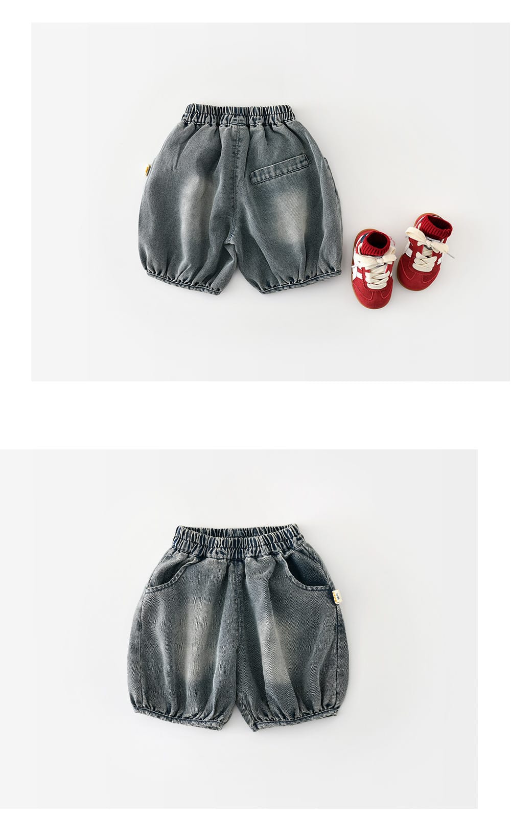 Vintage Balloon Denim ウォッシュ バルーンショートパンツ【mh0012849】 ABNN ハーフパンツ・ショートパンツ