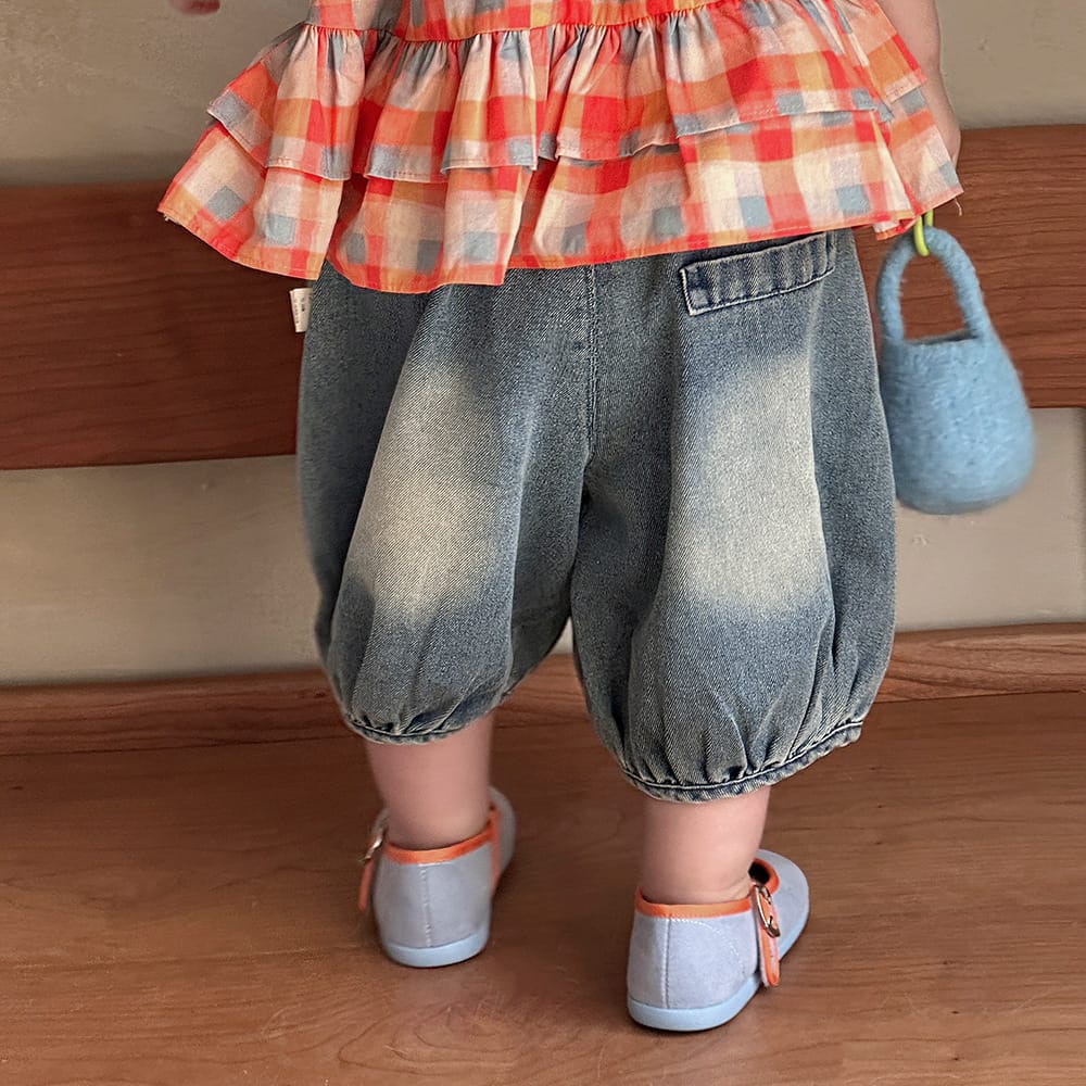 Vintage Balloon Denim ウォッシュ バルーンショートパンツ【mh0012849】 ABNN ハーフパンツ・ショートパンツ