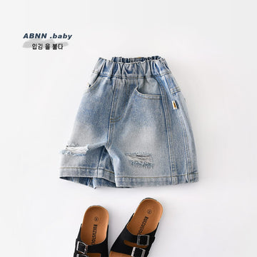 Vintage Distressed Denim Shorts ダメージ デニム ショートパンツ【mh0012853】 ABNN ハーフパンツ・ショートパンツ