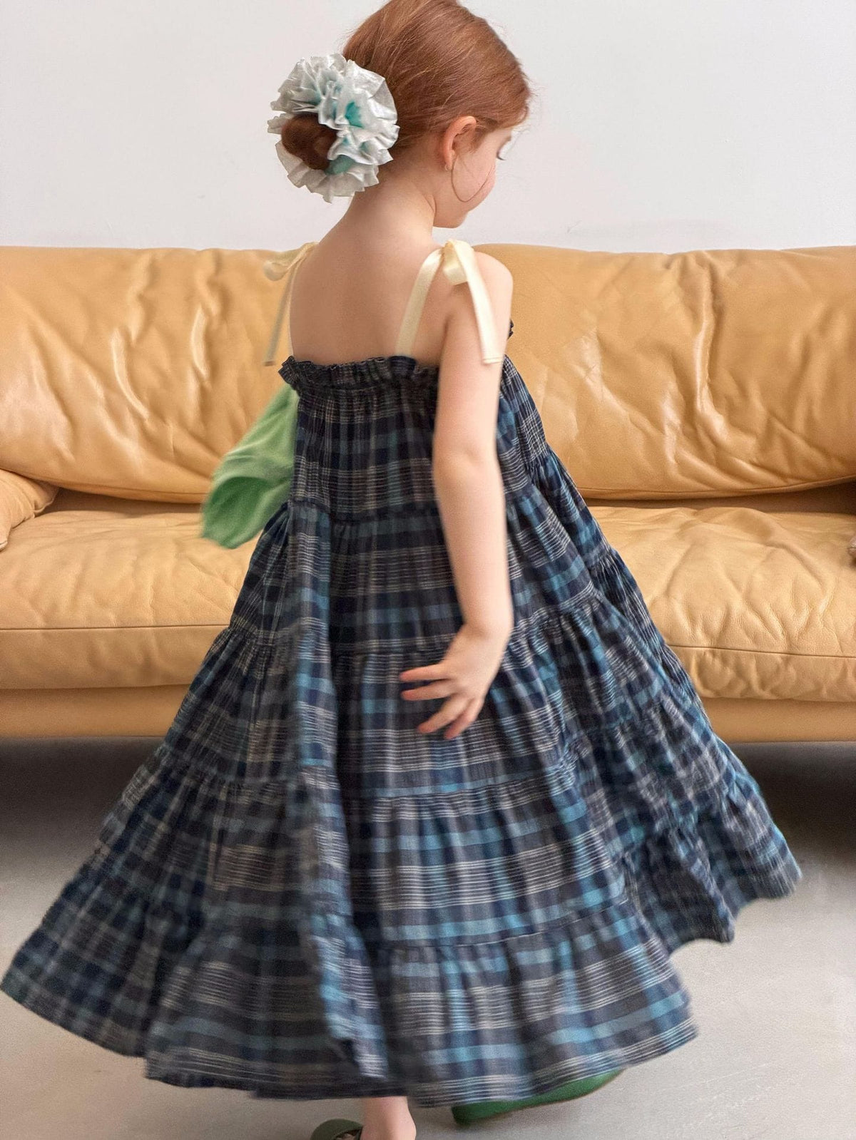 Vintage Plaid Tiered Dress チェック柄 キャミソールワンピース【mh0012888】 Jianzidan ノースリーブワンピース
