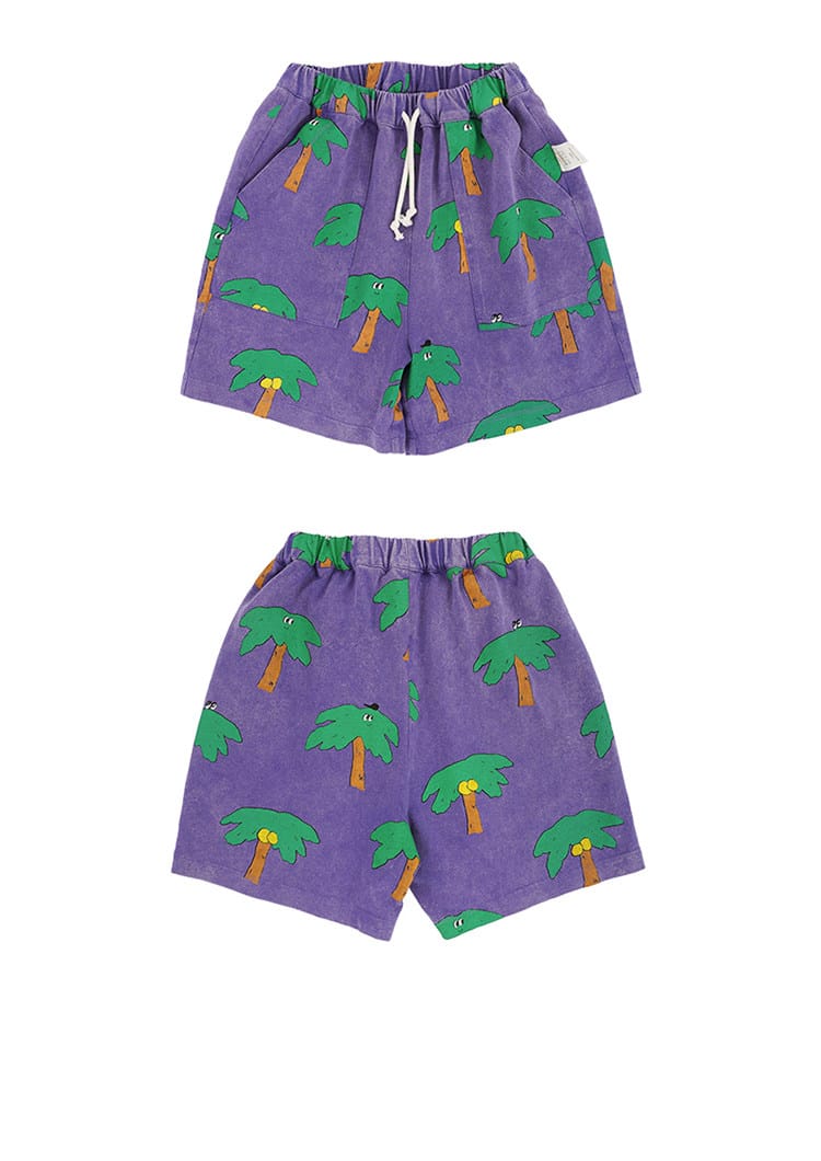 Vintage Printed Shirt Shorts レトロ 半袖シャツ ハーフパンツ【mh0013085】 RICE & SKY 半袖セットアップ