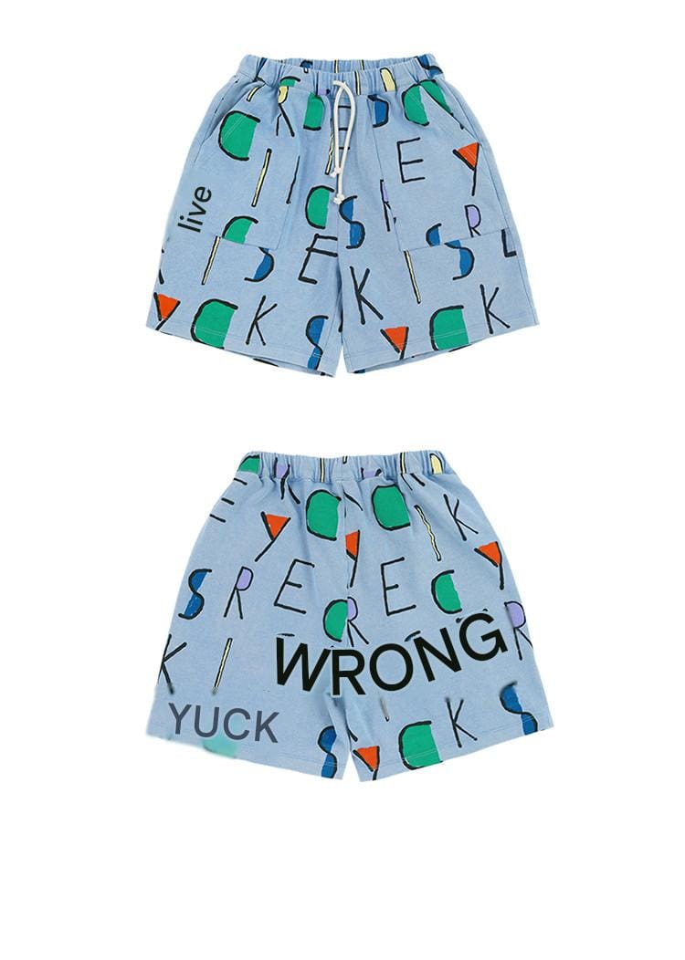 Vintage Printed Shirt Shorts レトロ 半袖シャツ ハーフパンツ【mh0013085】 RICE & SKY 半袖セットアップ