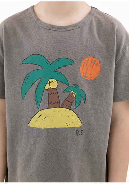 Vintage Printed Tee レトロ 半袖Tシャツ【mh0013086】 RICE & SKY 半袖Tシャツ