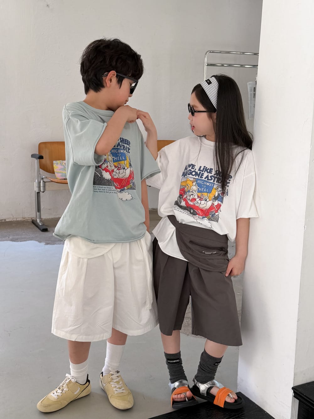 Vintage Sheep Graphic Oversized Top アメコミプリント 半袖Tシャツ【mh0013522】 KUMAI.KIDS 半袖Tシャツ