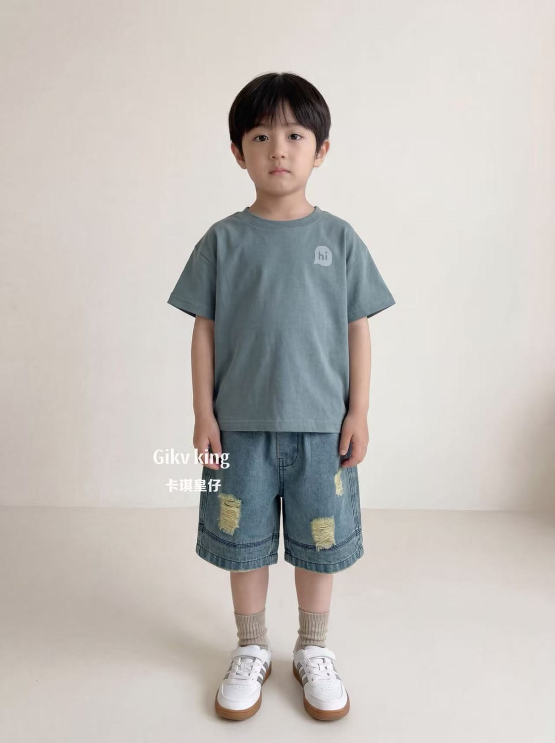Vintage Wash Distressed Denim Shorts ダメージ デニムハーフパンツ【mh0013479】 Gikv king ハーフパンツ・ショートパンツ