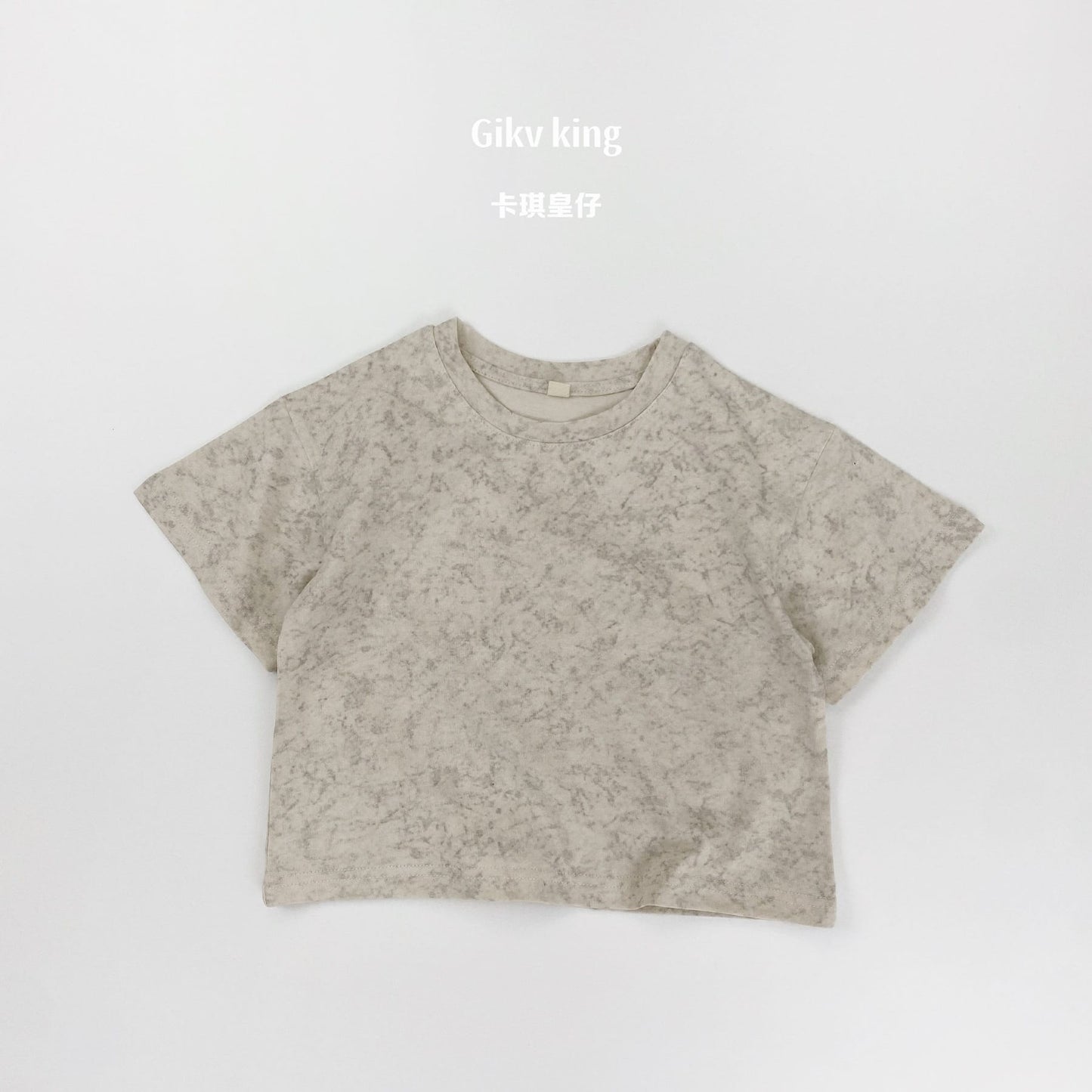 Vintage Wash Sand Texture Tee ムラ染め 半袖Tシャツ【mh0013486】 Apricot / 80cm Gikv king 半袖Tシャツ
