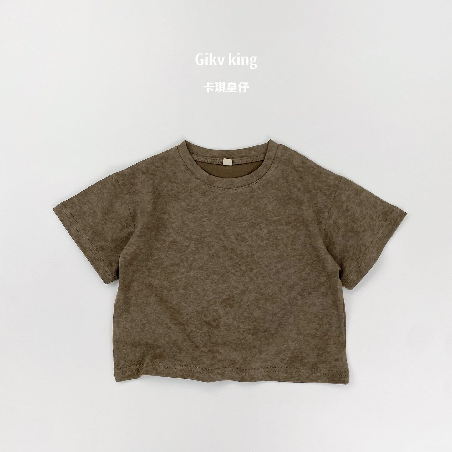 Vintage Wash Sand Texture Tee ムラ染め 半袖Tシャツ【mh0013486】 Chestnut / 80cm Gikv king 半袖Tシャツ
