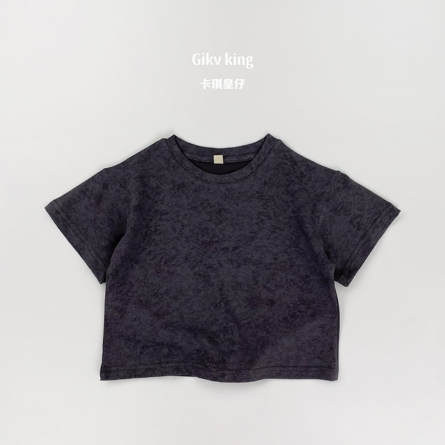 Vintage Wash Sand Texture Tee ムラ染め 半袖Tシャツ【mh0013486】 Dark Gray / 80cm Gikv king 半袖Tシャツ
