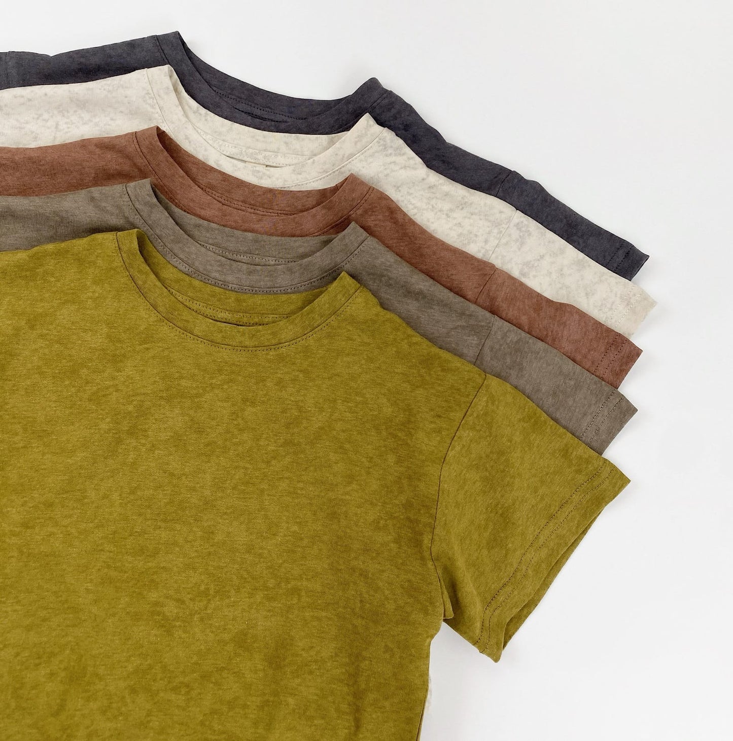 Vintage Wash Sand Texture Tee ムラ染め 半袖Tシャツ【mh0013486】 Gikv king 半袖Tシャツ