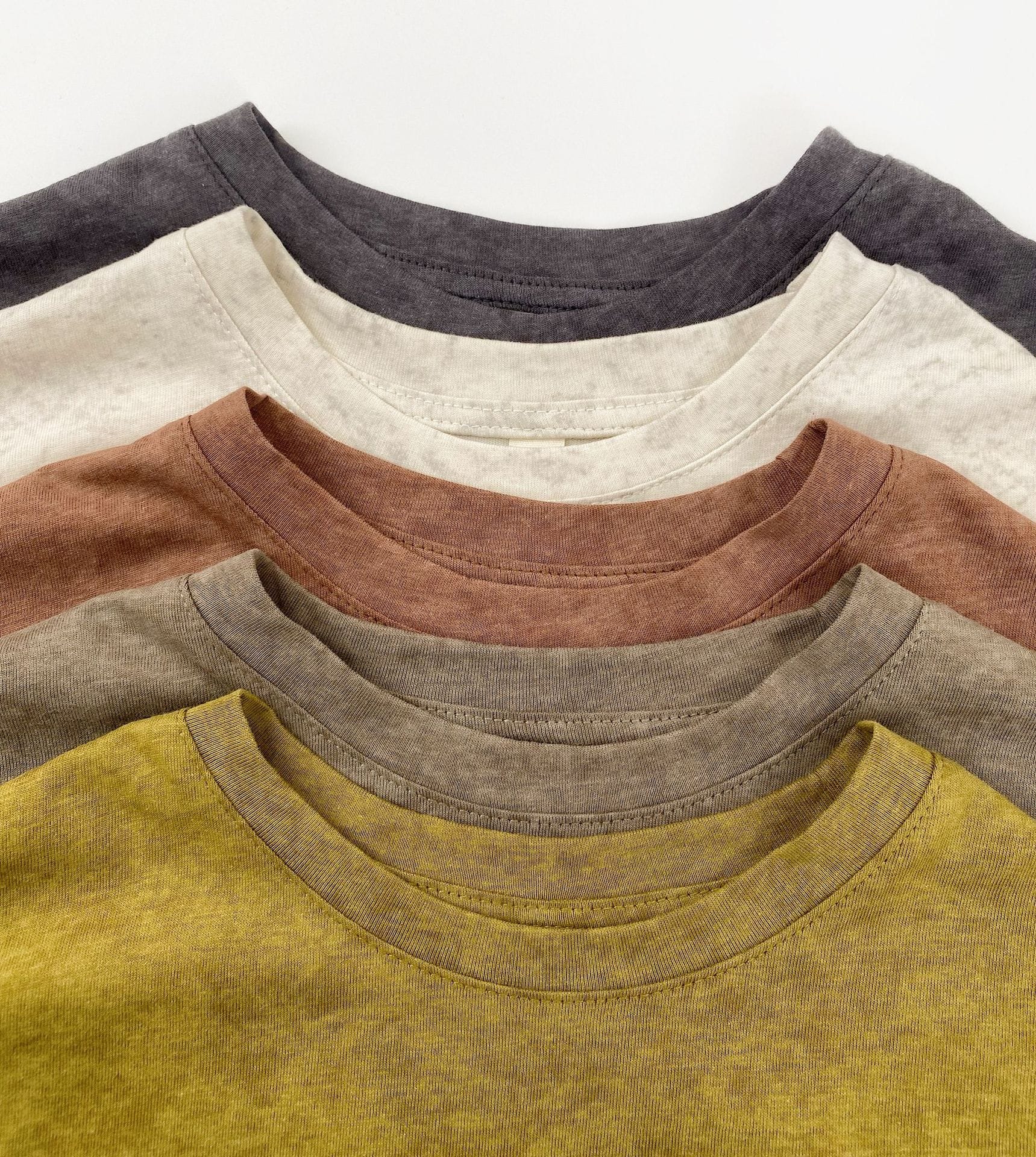 Vintage Wash Sand Texture Tee ムラ染め 半袖Tシャツ【mh0013486】 Gikv king 半袖Tシャツ
