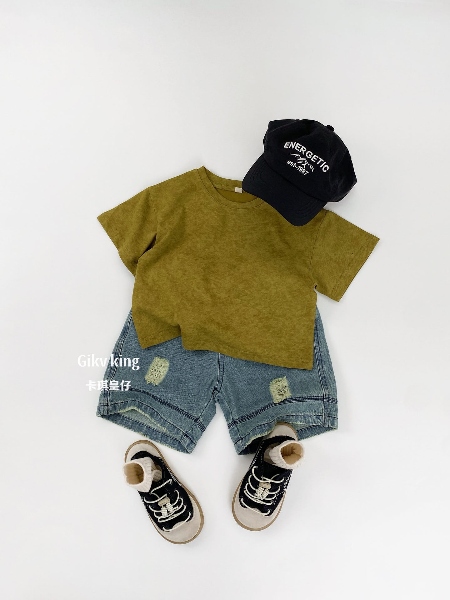Vintage Wash Sand Texture Tee ムラ染め 半袖Tシャツ【mh0013486】 Gikv king 半袖Tシャツ