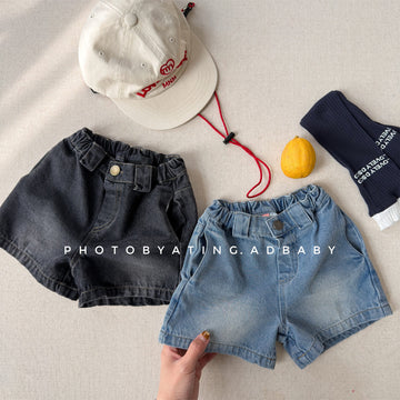 Vintage Washed Denim Shorts ベーシック デニムショートパンツ【mh0013225】 ADbaby ハーフパンツ・ショートパンツ