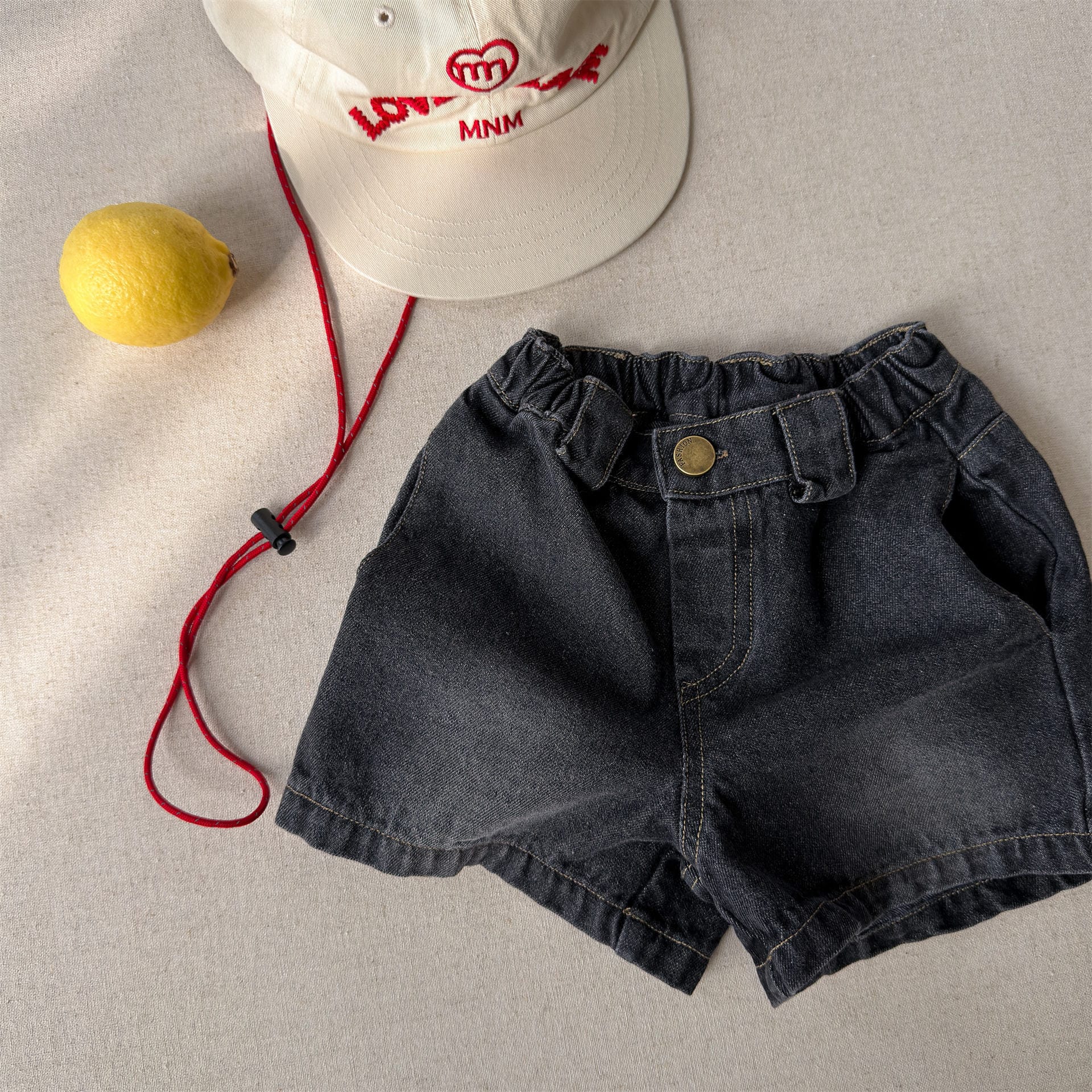 Vintage Washed Denim Shorts ベーシック デニムショートパンツ【mh0013225】 Black / 80cm ADbaby ハーフパンツ・ショートパンツ