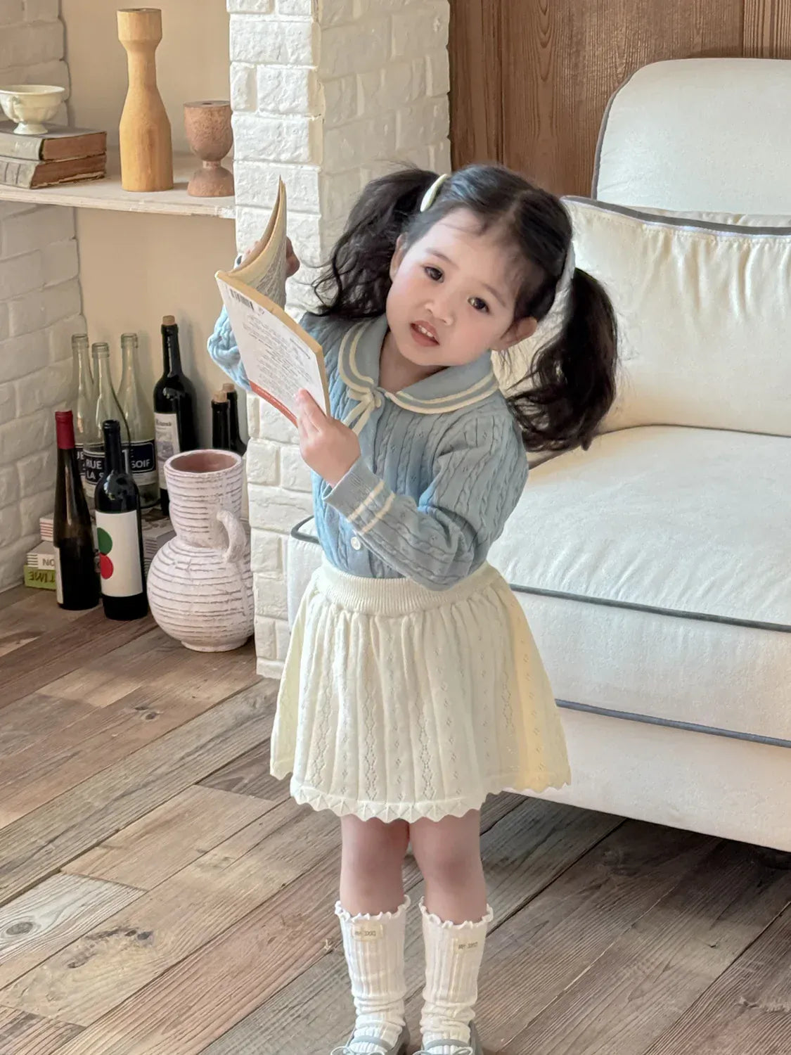 スカート キッズスカート レースニットAラインスカート【mh-0008932】