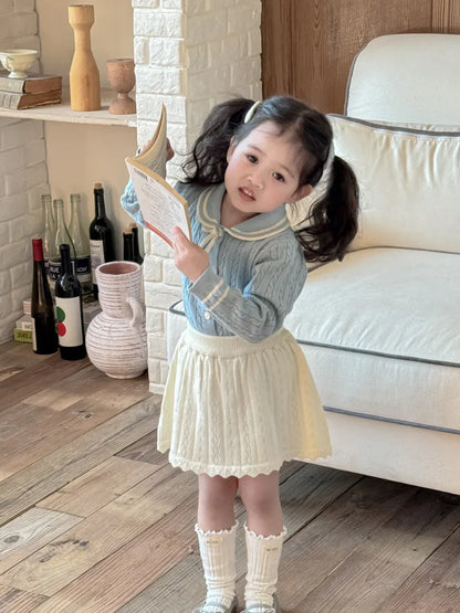 スカート キッズスカート レースニットAラインスカート【mh-0008932】