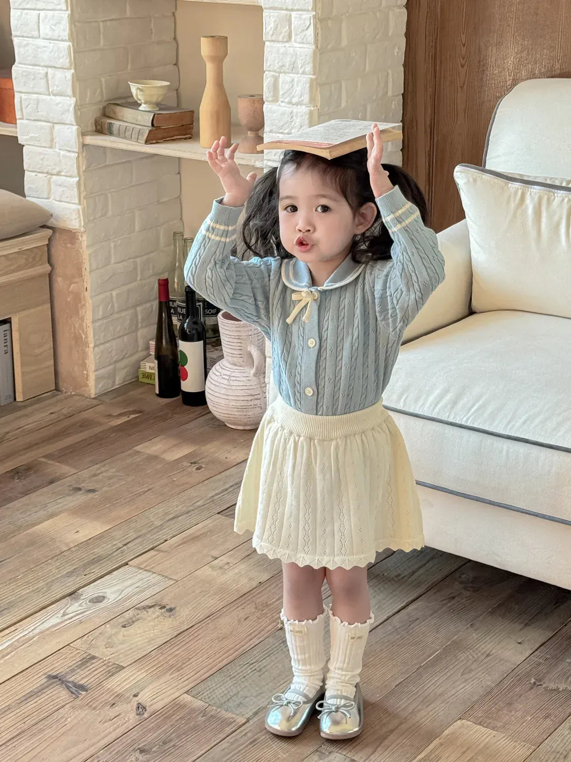 スカート キッズスカート レースニットAラインスカート【mh-0008932】