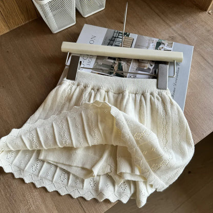 スカート キッズスカート レースニットAラインスカート【mh-0008932】