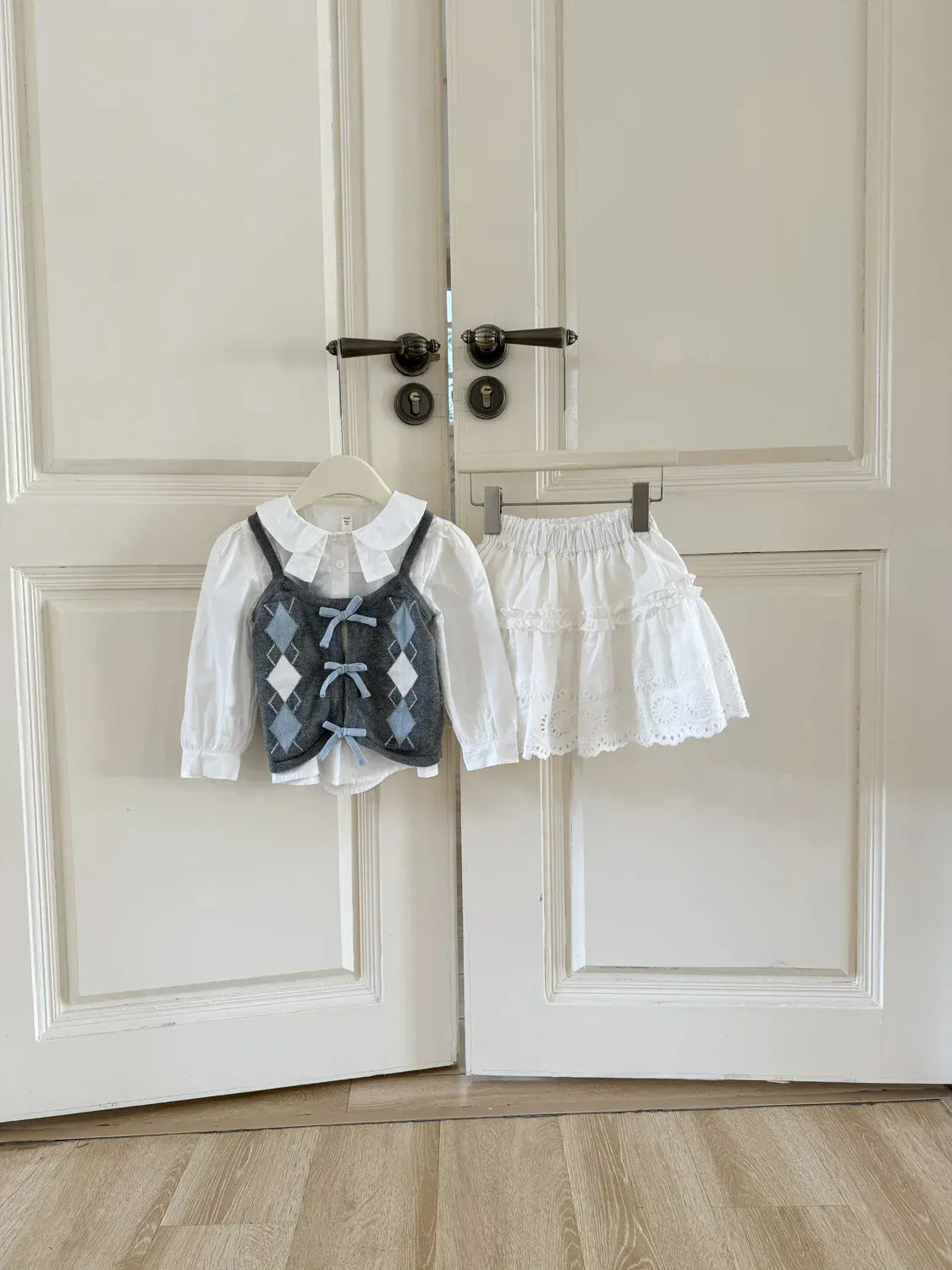 スカート キッズスカート スカラップレース刺繍フリルAラインスカート【mh0008931】