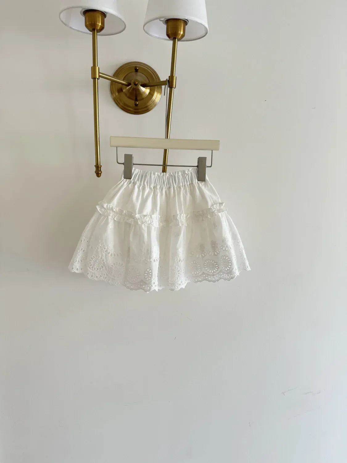 スカート キッズスカート スカラップレース刺繍フリルAラインスカート【mh0008931】