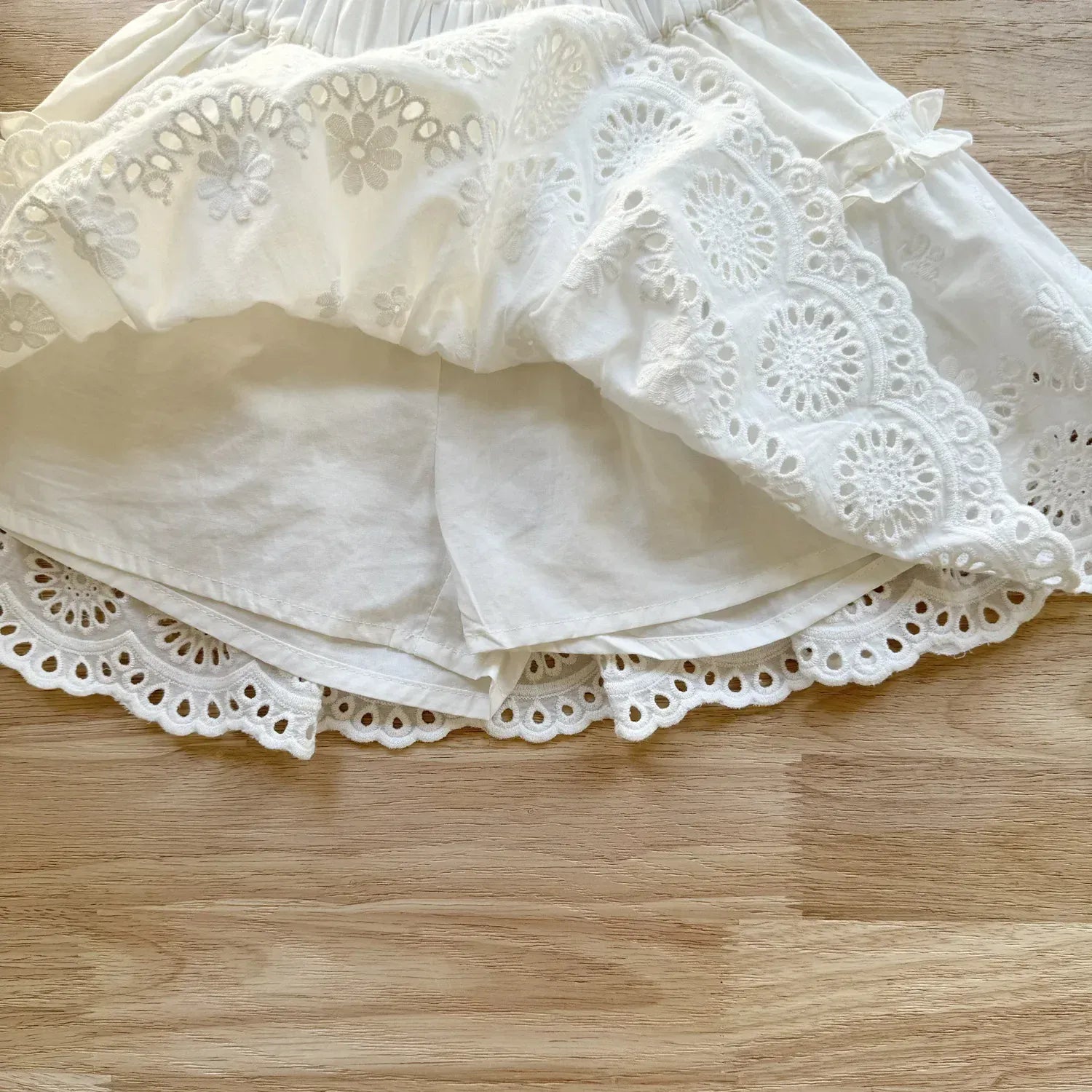 スカート キッズスカート スカラップレース刺繍フリルAラインスカート【mh0008931】