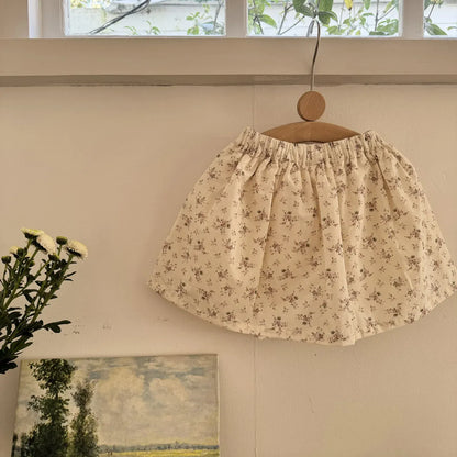 スカート キッズスカート フラワープリント/刺繍スカラップレーススカート【mh-0008933】