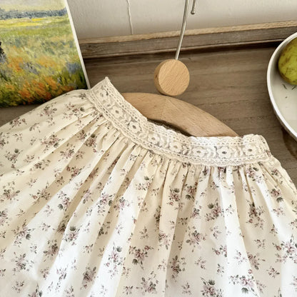 スカート キッズスカート フラワープリント/刺繍スカラップレーススカート【mh-0008933】