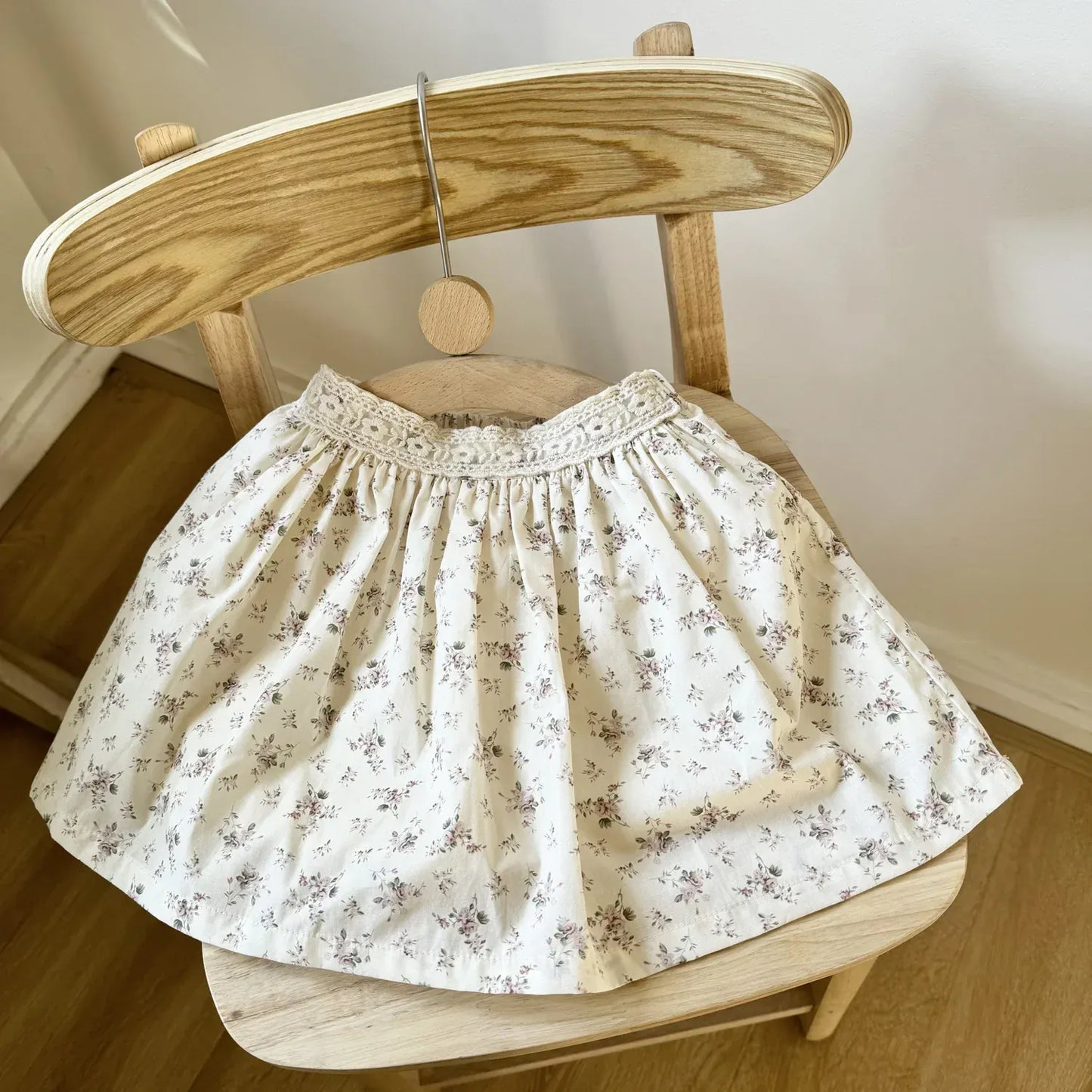 スカート キッズスカート フラワープリント/刺繍スカラップレーススカート【mh-0008933】