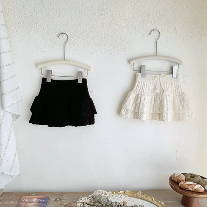 スカート キッズスカート ダブルレイヤーニットミニケーキスカート【mh0007669】