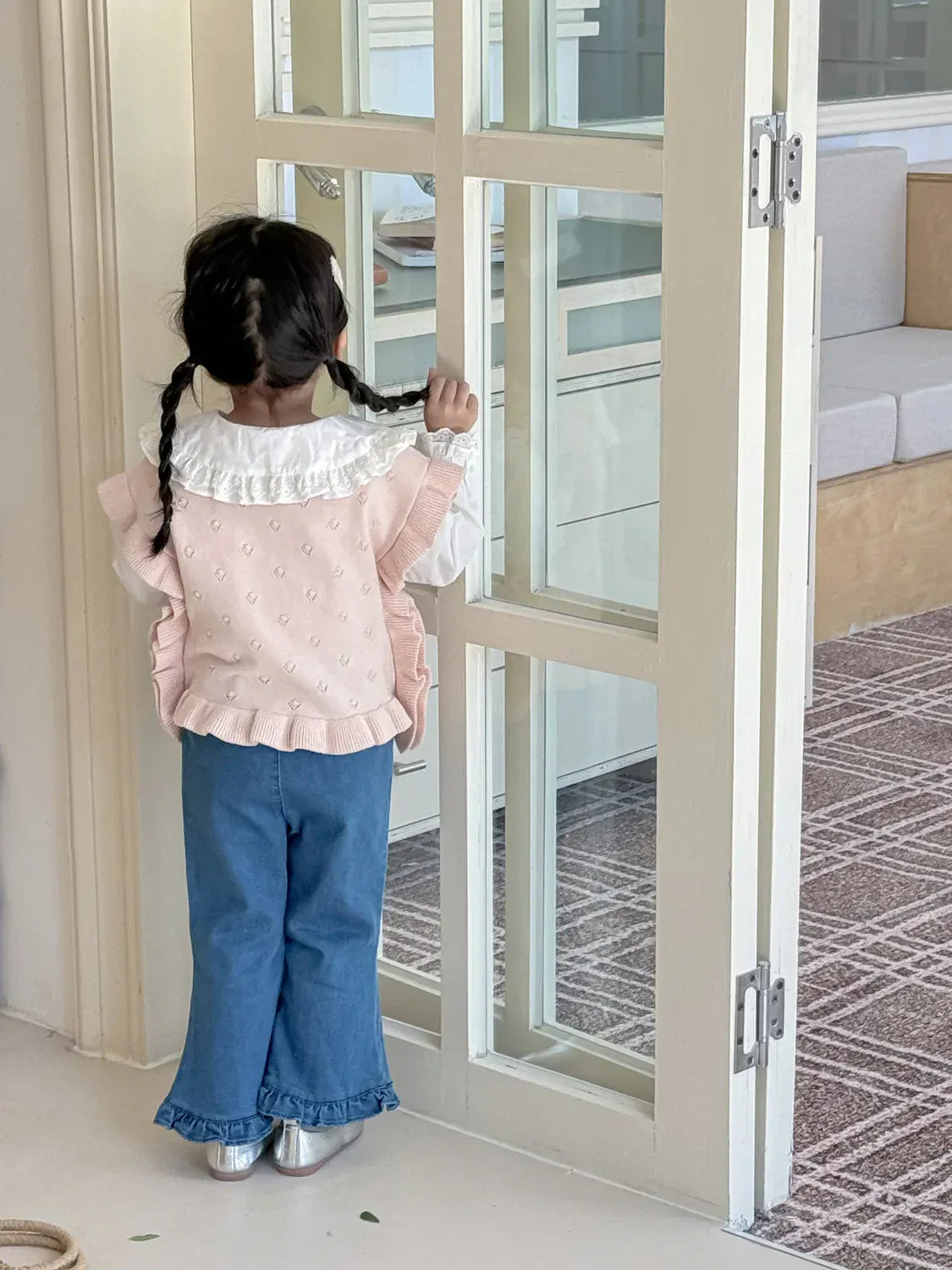 ベスト キッベスト フリルリボンニットショールビブベスト【mh0008930】