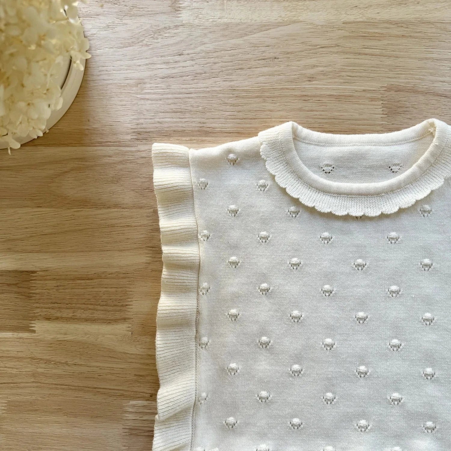 ベスト キッベスト フリルリボンニットショールビブベスト【mh0008930】