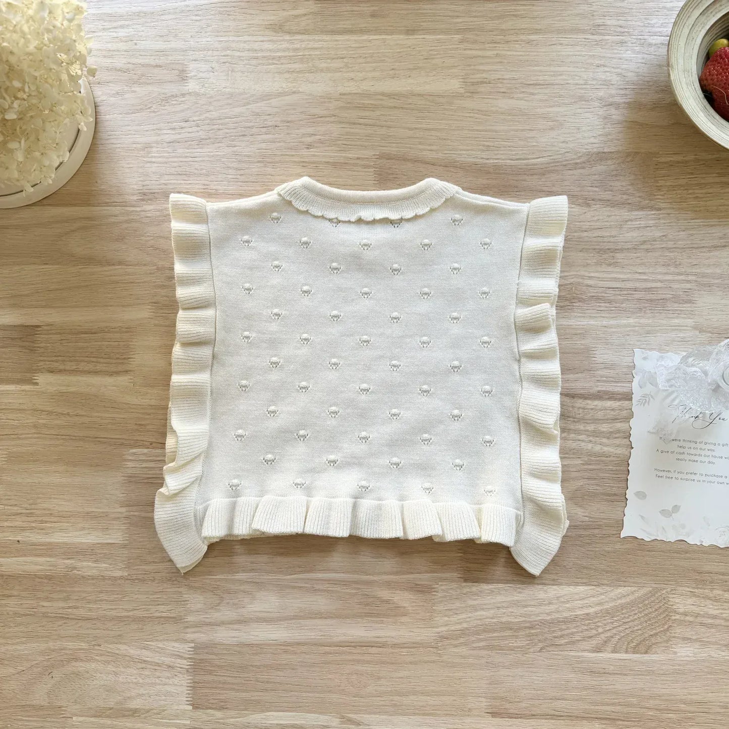 ベスト キッベスト フリルリボンニットショールビブベスト【mh0008930】