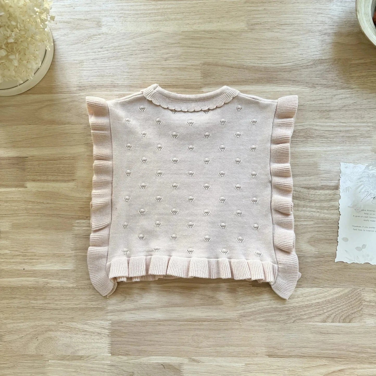 ベスト キッベスト フリルリボンニットショールビブベスト【mh0008930】