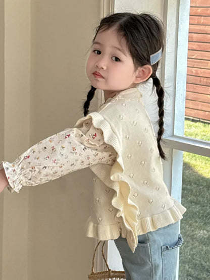ベスト キッベスト フリルリボンニットショールビブベスト【mh0008930】