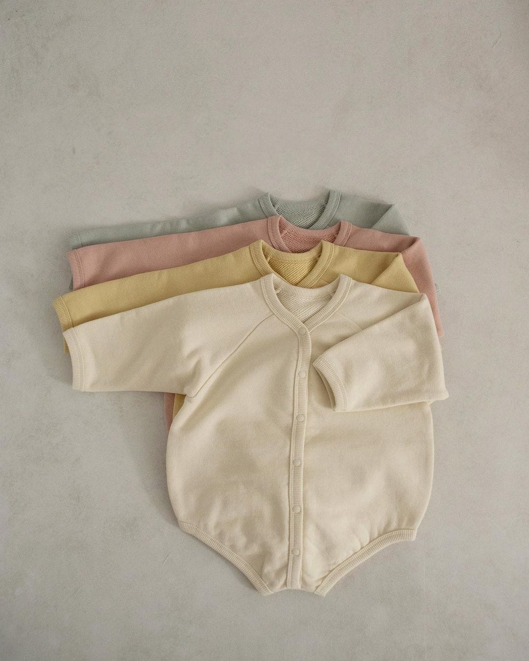 Waffle Knit Romper with Bonnet ワッフル 長袖 ロンパース ボンネット【mh0012676】 BBAMMA 長袖ロンパース
